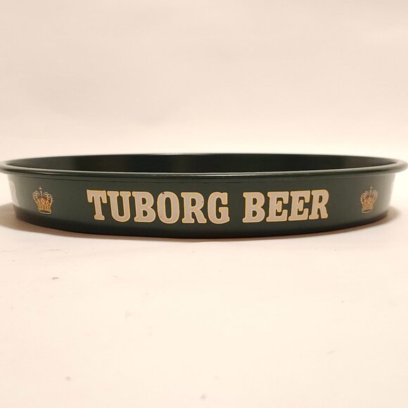 RARE TUBORG BEER Tray Metal Round Denmark Danish Beer - Picture 3 of 6